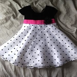 Velvet and taffeta polka dot dress 12 M